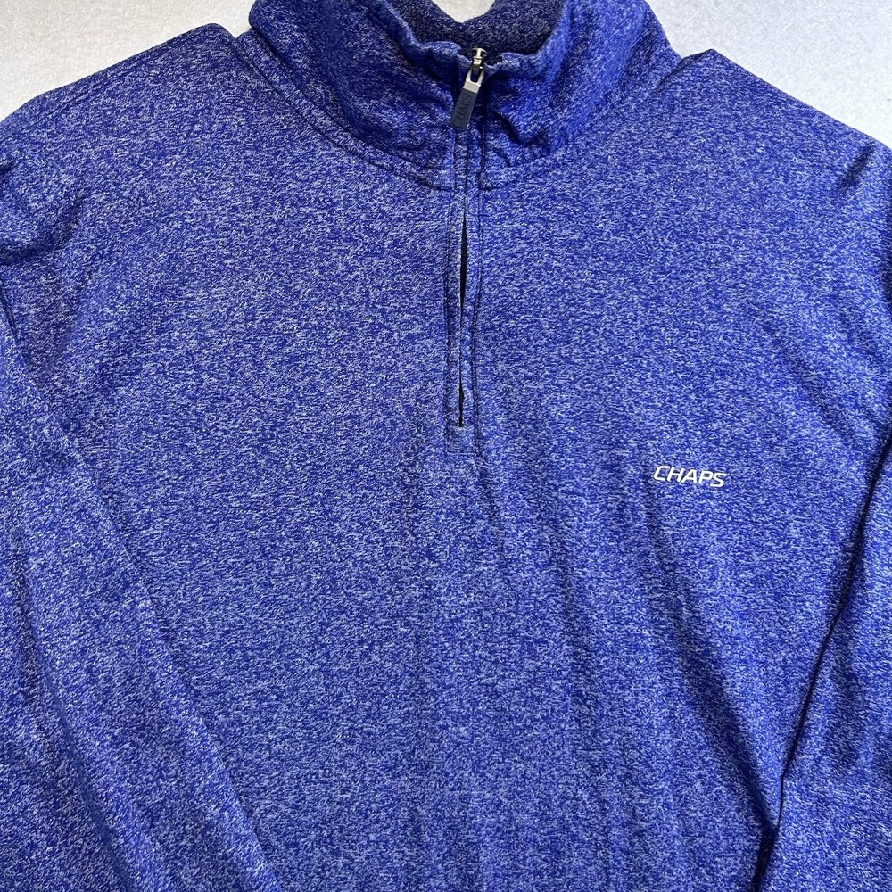 Chaps 1/4 Zip Pullover Sport Long Sleeve XL Blue‎